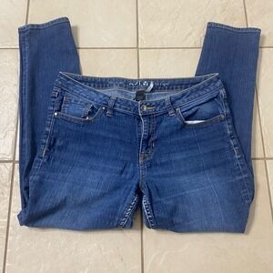 Apt 9 Women's Medium Blue Slim Capri Jeans Stretch Denim‎ Size 10